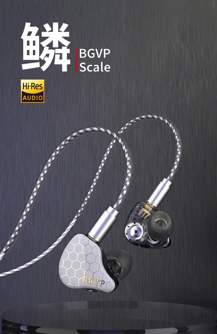 BGVP Scale 2DD HiFi Wired Earphones In Ear Monitor Headphones with 6D Sound Effects, Gaming Headset, Bass Stereo Earbuds with Detachable Cable