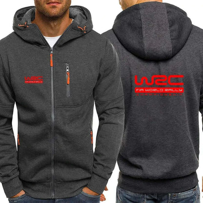 New Spring Autumn Men's World Rally Championship WRC Logo Printing Fashion Hooded Streetwear Casual Zipper High Quality Hoodies, produit gaming premium Fraquane