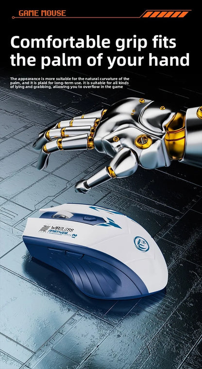 Rechargeable Wireless Mouse Bluetooth 5.4 & 2.4GHz Gaming Mouse, Ergonomic Wireless Mouse 1600 DPI for PC, Laptop & Office