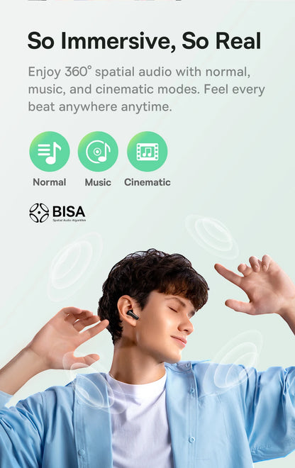 Baseus Bass EP10 NC True Wireless Earbuds Bluetooth 6.0 – ANC Noise Cancelling Earbuds with 4-Mic AI Clear Calls & 41H Playtime
