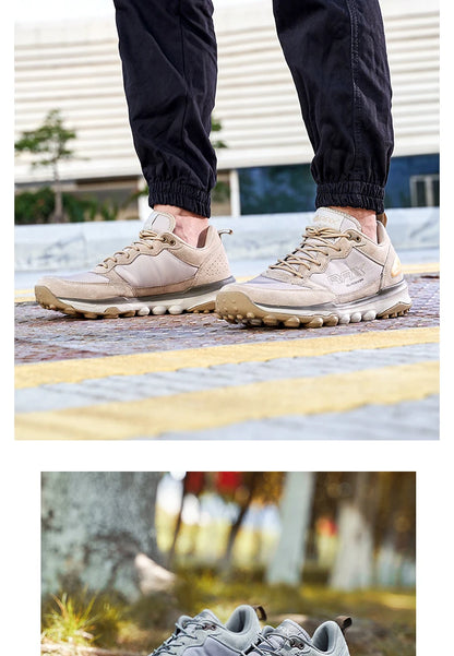 Rax Cowhide Hiking Shoes Men Outdoor Mountain Antiskid Climbing Sneakers wram Lightweight Trekking boots Sports casual shoes