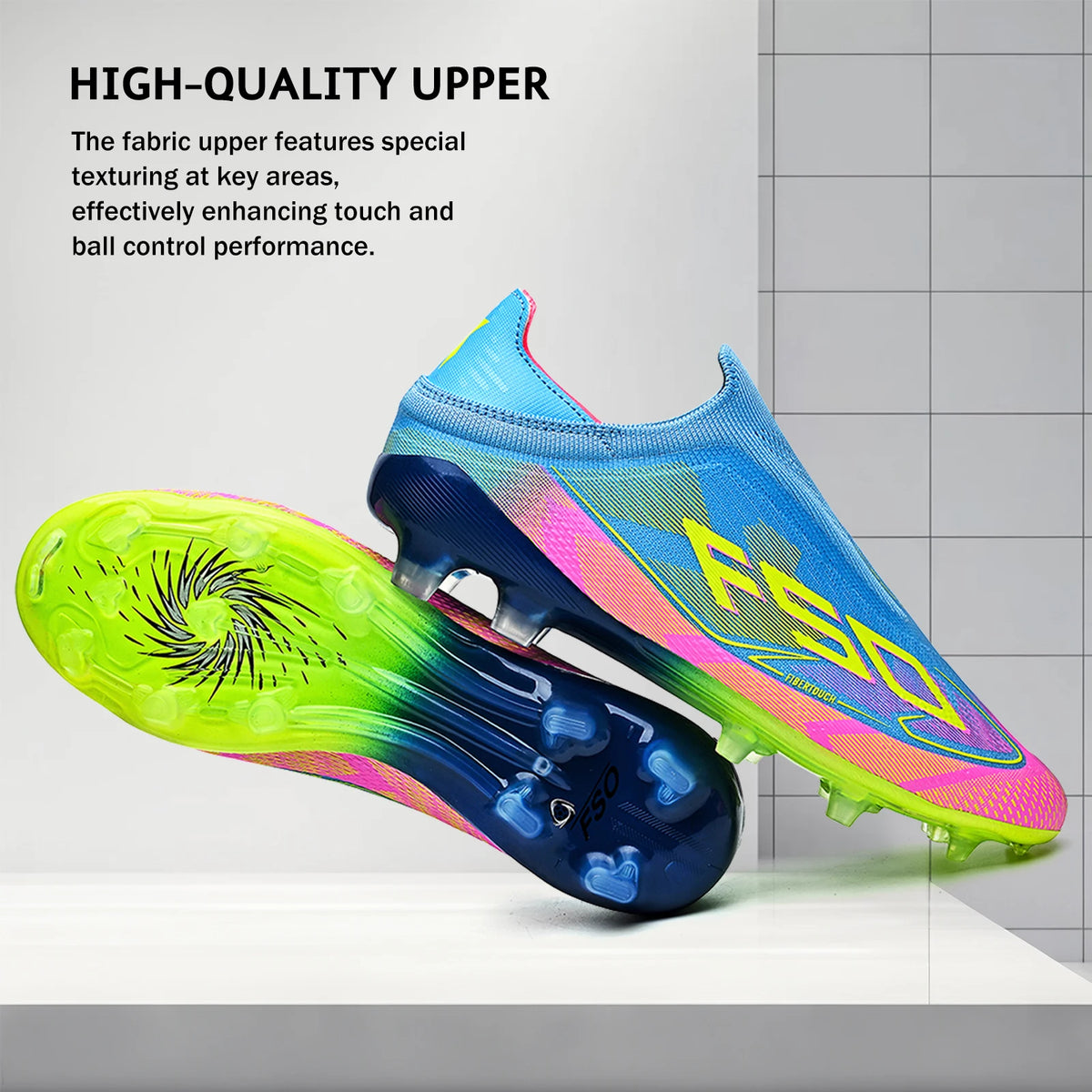 AG/FG Soccer Cleats for Men Women Kids Youth PU Fabric Upper TPU Sole Non-Slip Wear-Resistant for Natural Grass Sports Pitch Training