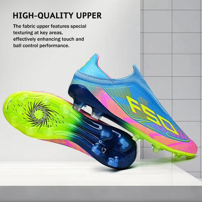 AG/FG Soccer Cleats for Men Women Kids Youth PU Fabric Upper TPU Sole Non-Slip Wear-Resistant for Natural Grass Sports Pitch Training
