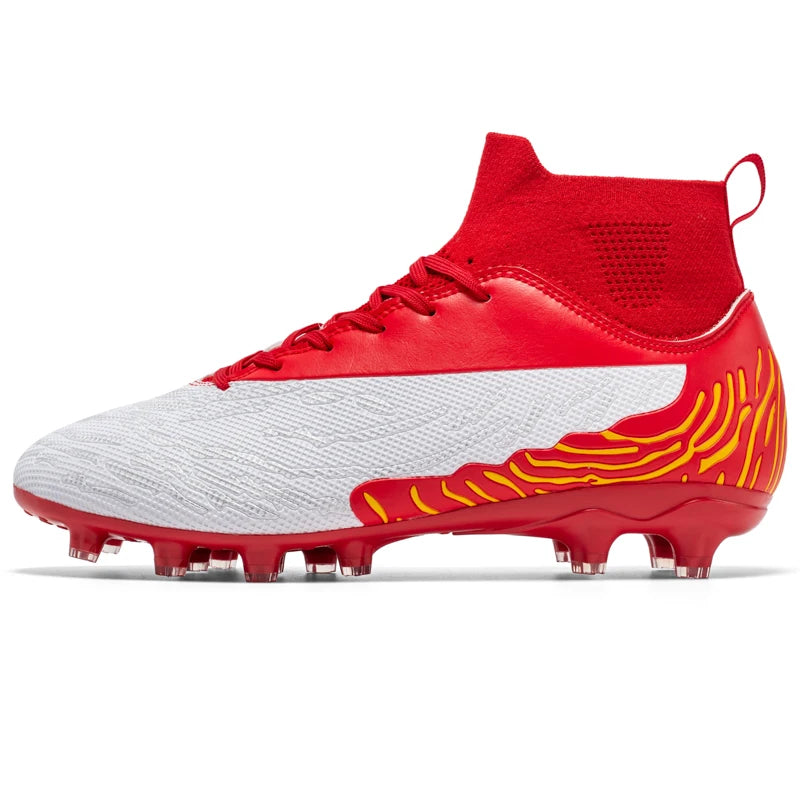Black Men Soccer Shoes AG/FG Cleats Training Football Boots For Men High Ankle Sport Shoes Kids Adults Sneakers 35-45