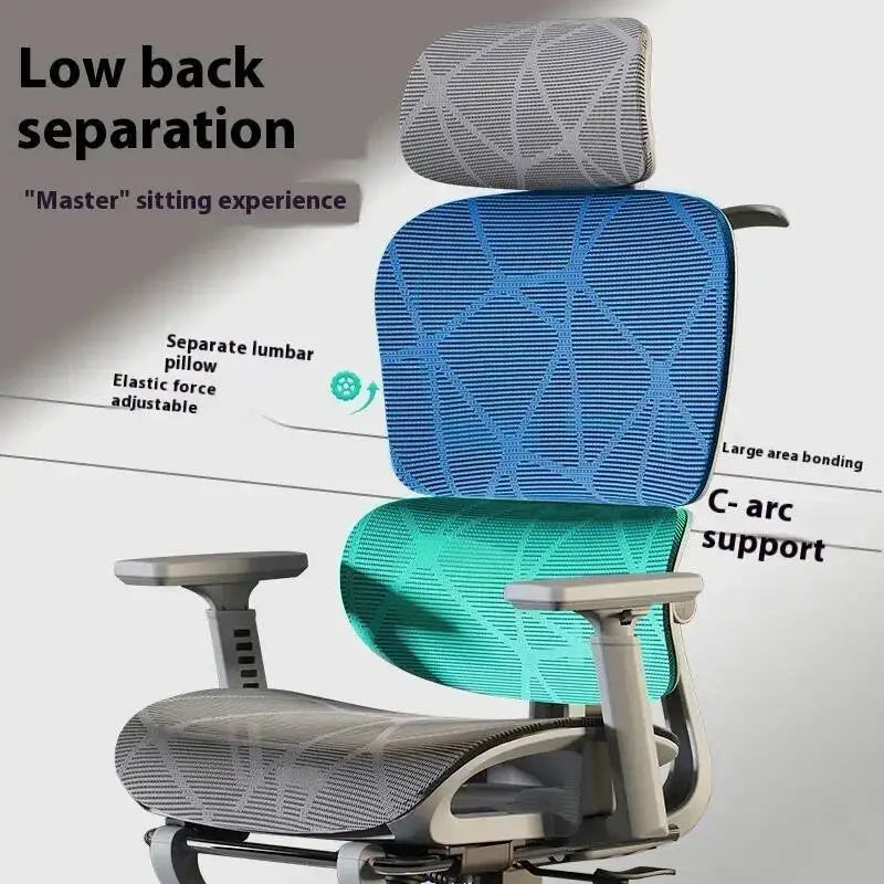 Ergonomic Office Chair with Adjustable Back Support, Mesh Computer Gaming Chair, Lumbar Support Office Chair, Swivel Rolling Desk Chair for Home & Office