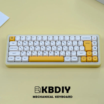KBDiy KOA  Profile PBT Honey Milk Keycaps Russian Korean Japanese 137 Keys Caps for Mechanical Keyboard Keycap MAC for MX Switch