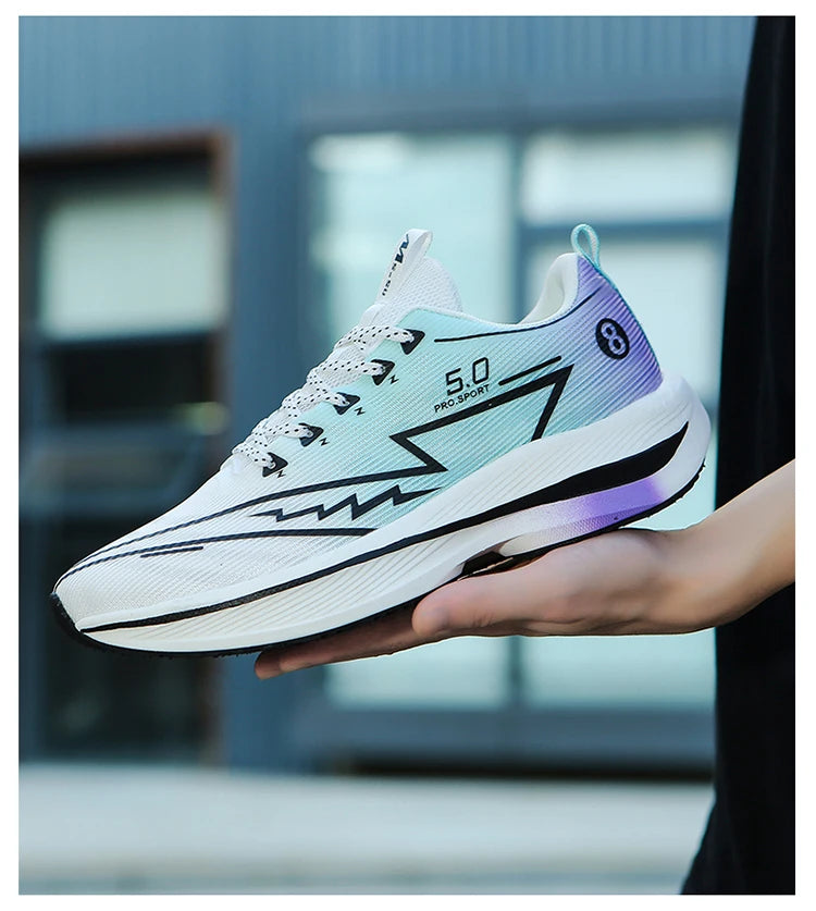Brand Men Carbon Plate Running Shoes Soft Cushion Shock Absorbing Sports Shoes Unisex Sneakers Light Anti-Slip Training Shoes
