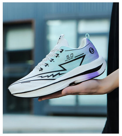 Brand Men Carbon Plate Running Shoes Soft Cushion Shock Absorbing Sports Shoes Unisex Sneakers Light Anti-Slip Training Shoes