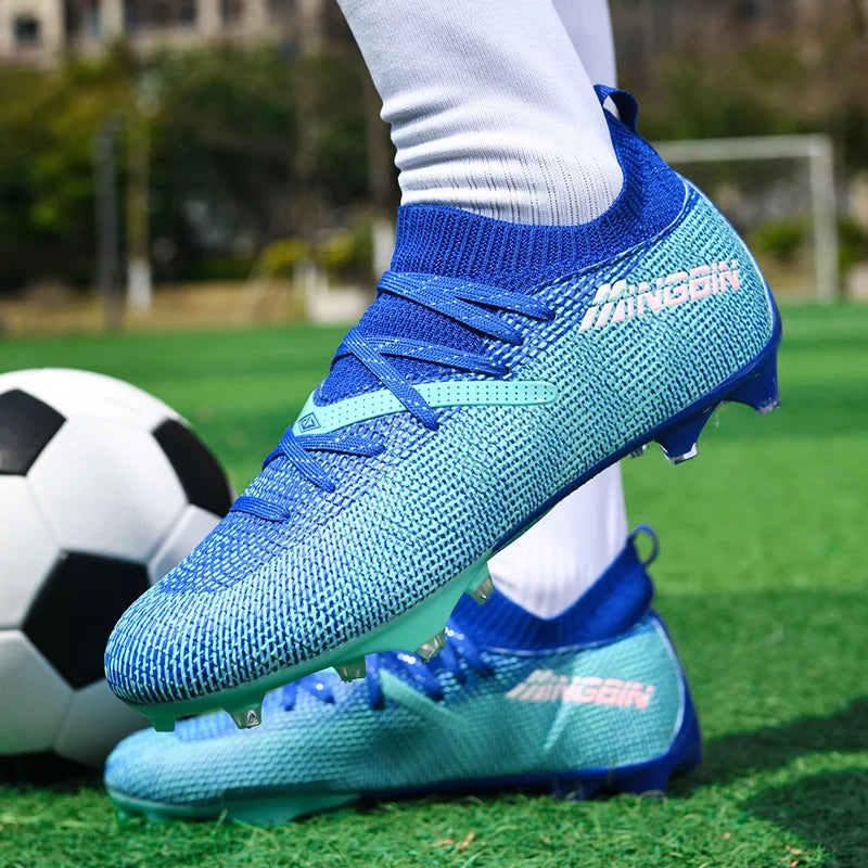 Turf Soccer Cleats Professional Men Football Boots Breathable Mesh Youth Soccer Shoes Anti Skid Male Sneakers Society Chuteira