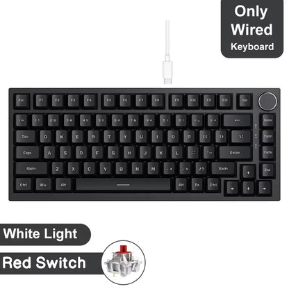 Ajazz AK820/AK820Pro mechanische Gaming-Tastatur Bluetooth 5.1/Wireless/USB-C-kabelgebunden, individuell anpassbare Tastatur mit Drehknopf, Hot-Swapping und Gasket-Mount