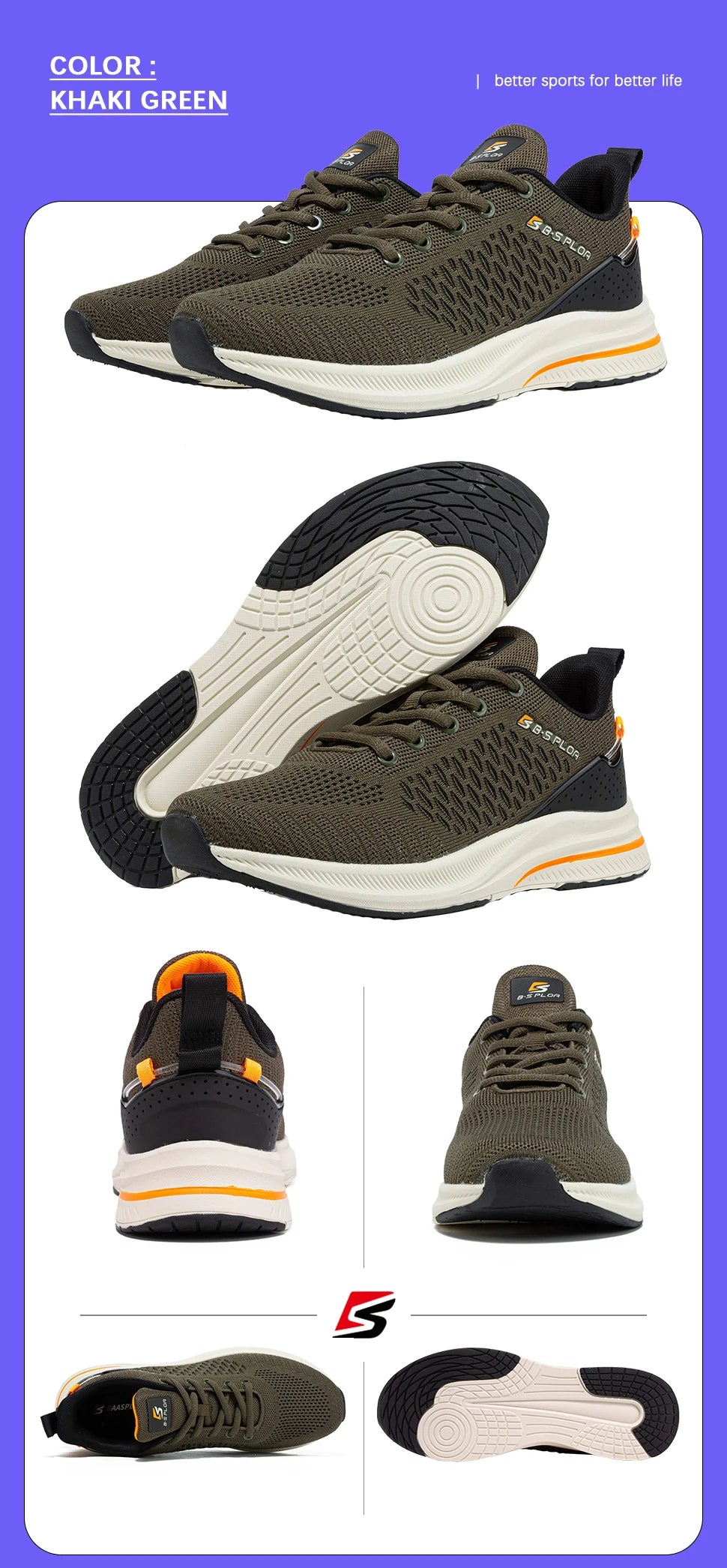 Baasploa Men Running Sneakers Brand Casual Lightweight Designer Mesh Jogging Shoes Male Breathable Lace-Up Sports Walking Shoes