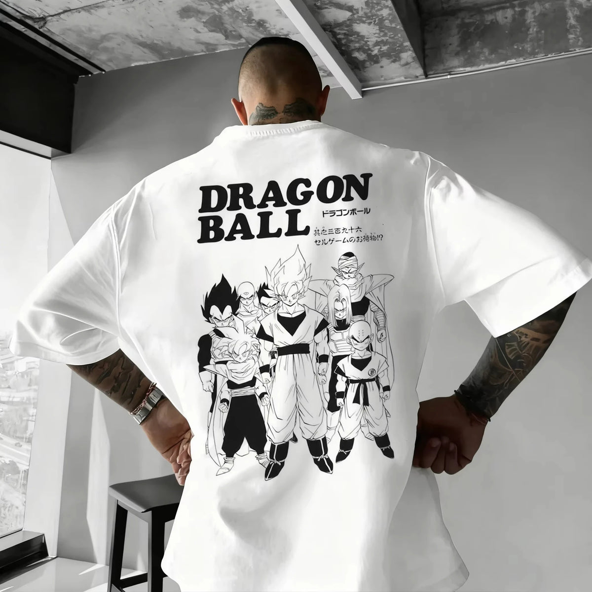 Summer 2026 Dragon Ball oversized T-shirt with power cord, Little Goku, artistic print, neutral casual Y2K