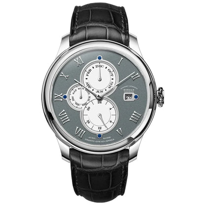 Marca de luxo BORMAN: Relógios mecânicos automáticos para homem, com cristal de safira, resistentes à água até 50 m, mostrador multifunções e bracelete em pele de estilo retro – BM18011