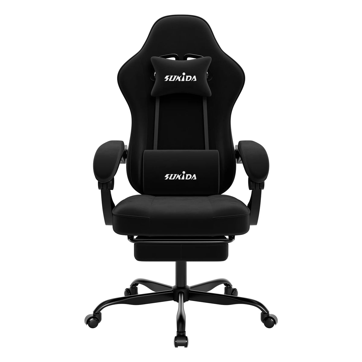 SUKIDA Gaming Chair with Footrest, Ergonomic Racing Style PC Chair with Lumbar Support, Adjustable Office Gaming Chair for Comfort and Work