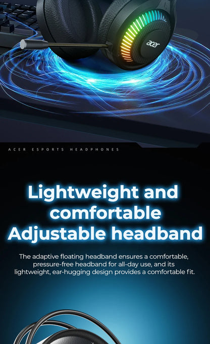 RGB Wired Gaming Earphones with Mic – Low Latency Surround Sound RGB Cool Lighting Gaming Headset with Noise Isolation & Comfort Fit