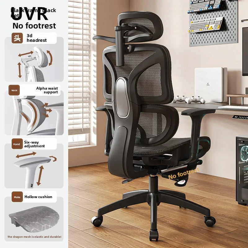 UVR Ergonomic Gaming Chair Office Chair with Reclining Function, Adjustable Computer Chair with Armrests, Comfortable Executive Chair for Home & Work