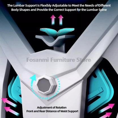 Breathable High Elastic Mesh Office Chair Ergonomic Gaming Chair with Reclining Backrest, Adjustable Lumbar Support, Swivel Computer Desk Chair with Footrest