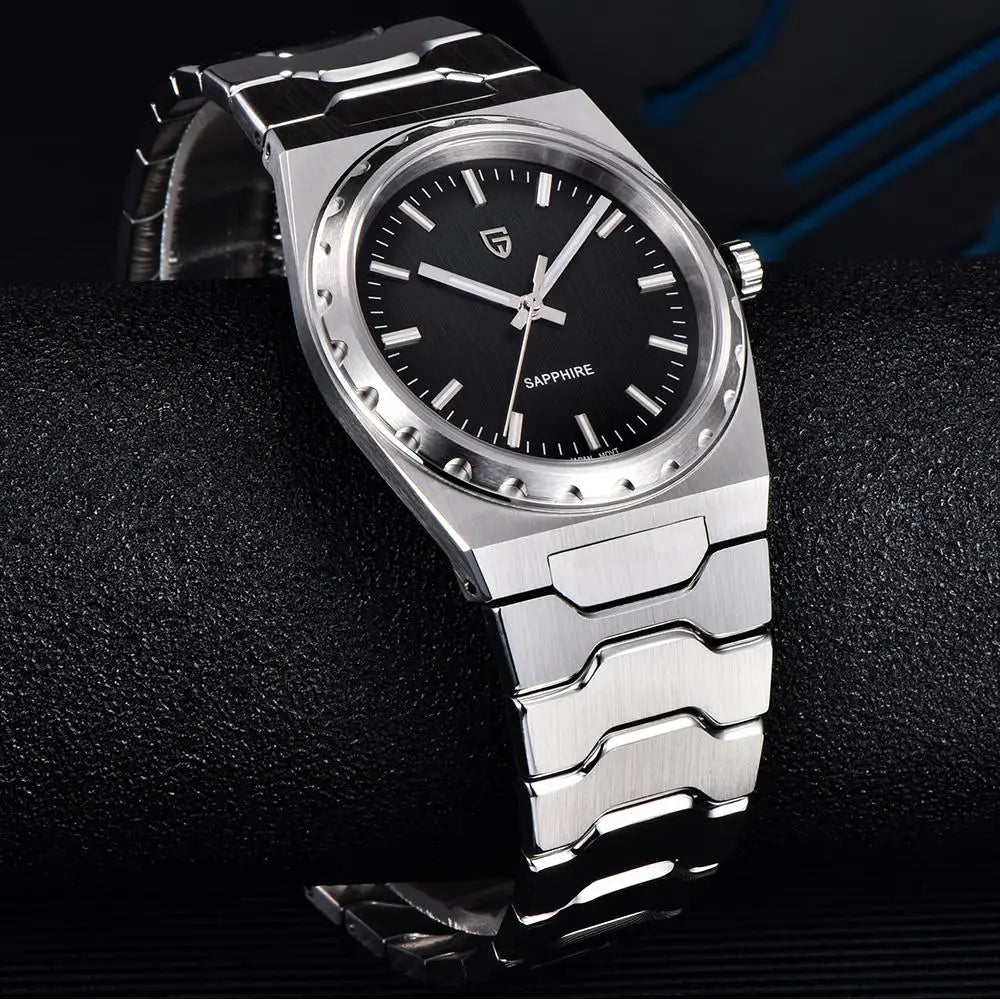 PAGANI DESIGN Men's Quartz Watches Ultra-Thin 7mm Series 37mm Sapphire Stainless Steel Waterproof Watches for Man TMI VJ21