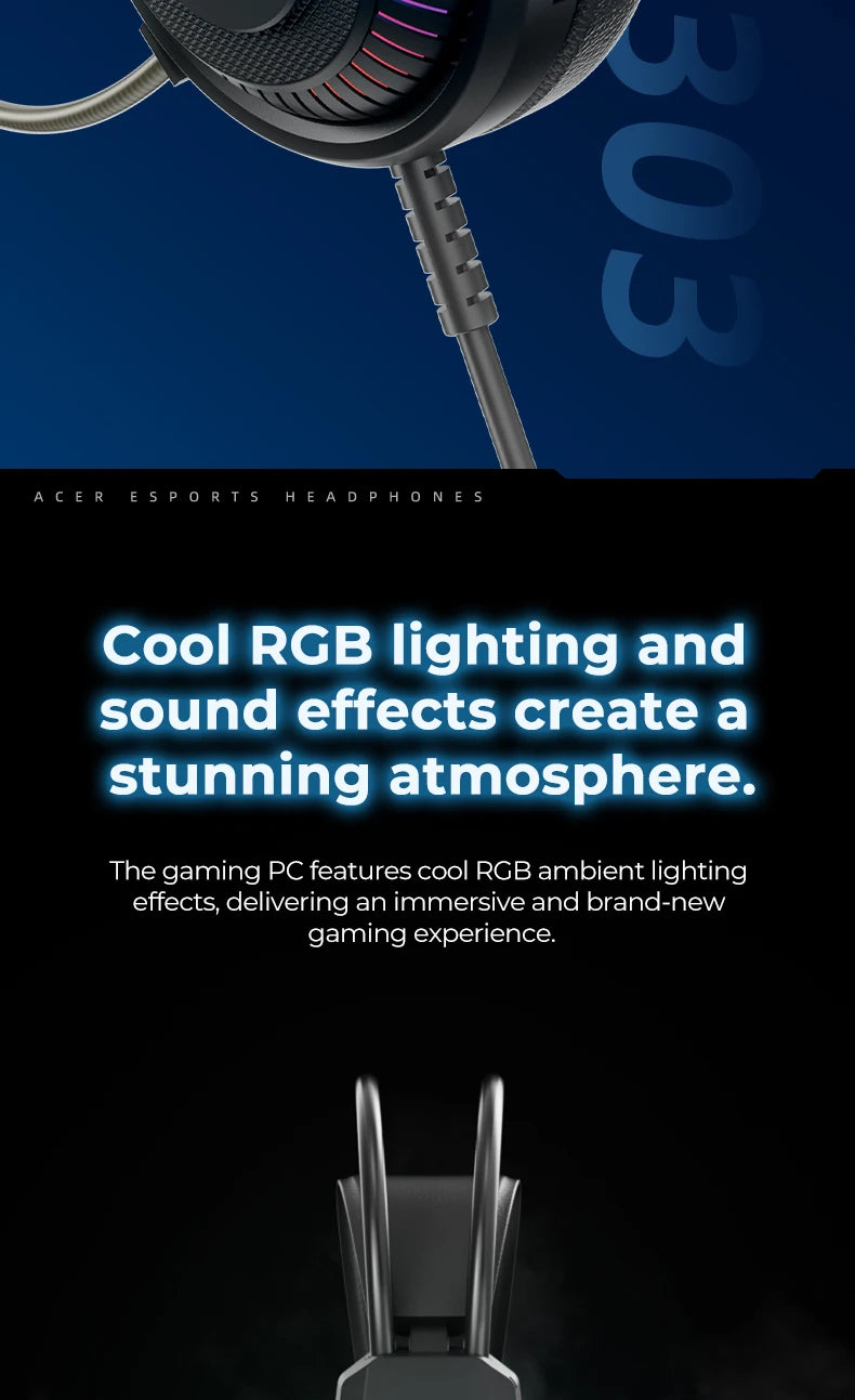 RGB Wired Gaming Earphones with Mic – Low Latency Surround Sound RGB Cool Lighting Gaming Headset with Noise Isolation & Comfort Fit