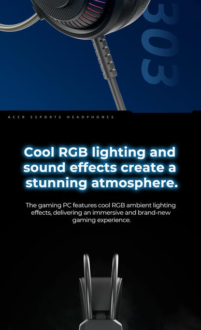 RGB Wired Gaming Earphones with Mic – Low Latency Surround Sound RGB Cool Lighting Gaming Headset with Noise Isolation & Comfort Fit