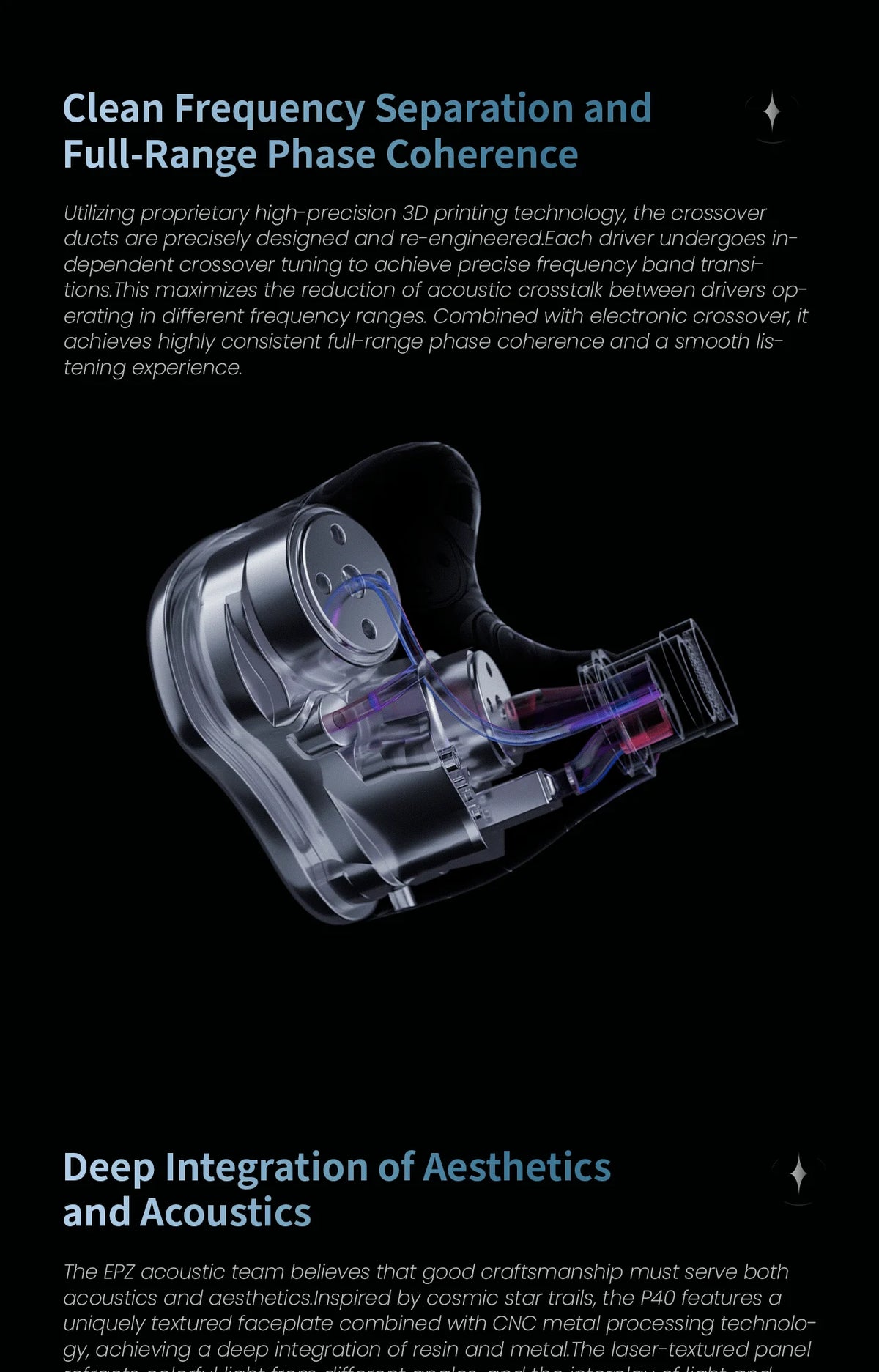 EPZ P40 PZT Ceramic HiFi In-Ear Headphones 2DD+1Planar Hybrid Drivers, EPZ P40 Ceramic Earphones with Silver-Plated Cable, 4.4mm/3.5mm Audiophile IEM