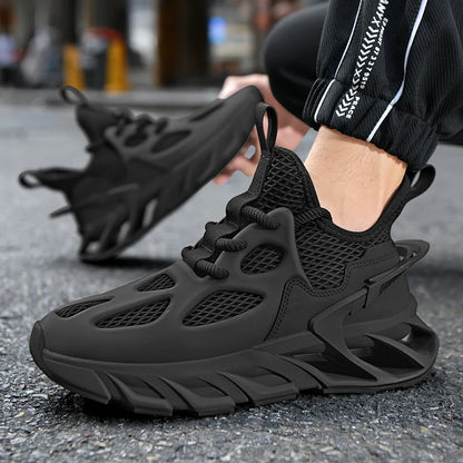 Mens Sports Shoes New Mesh Breathable Outdoor High Elasticity Running Shoes Fashionable Summer Comfortable Sports Tennis Shoes