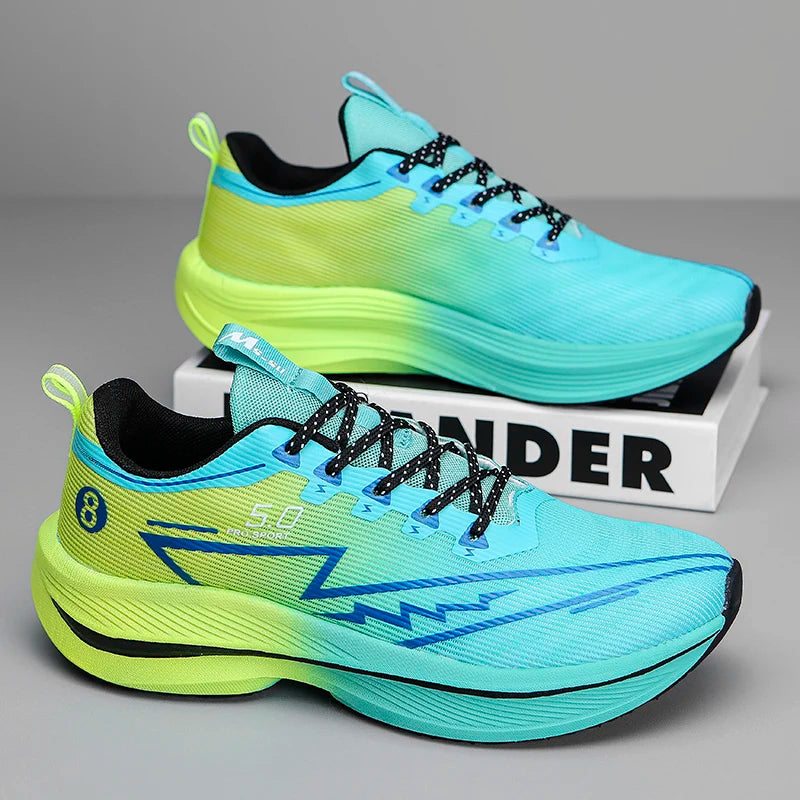 Brand Men Carbon Plate Running Shoes Soft Cushion Shock Absorbing Sports Shoes Unisex Sneakers Light Anti-Slip Training Shoes