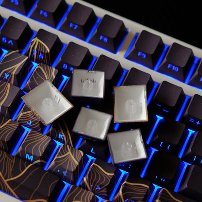 KYOMOT 135 Keys PBT Side Print Keycap Double Shot Cherry Profile Shine Through Keycaps for MX Switch Games Mechanical Keyboard