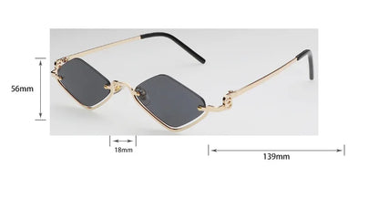 Fashion Small Polygonal Sunglasses Women Luxury Brand Metal Half Frame Sun Glasses Ladies Hipster sexy Cat Eye Shades Vintage