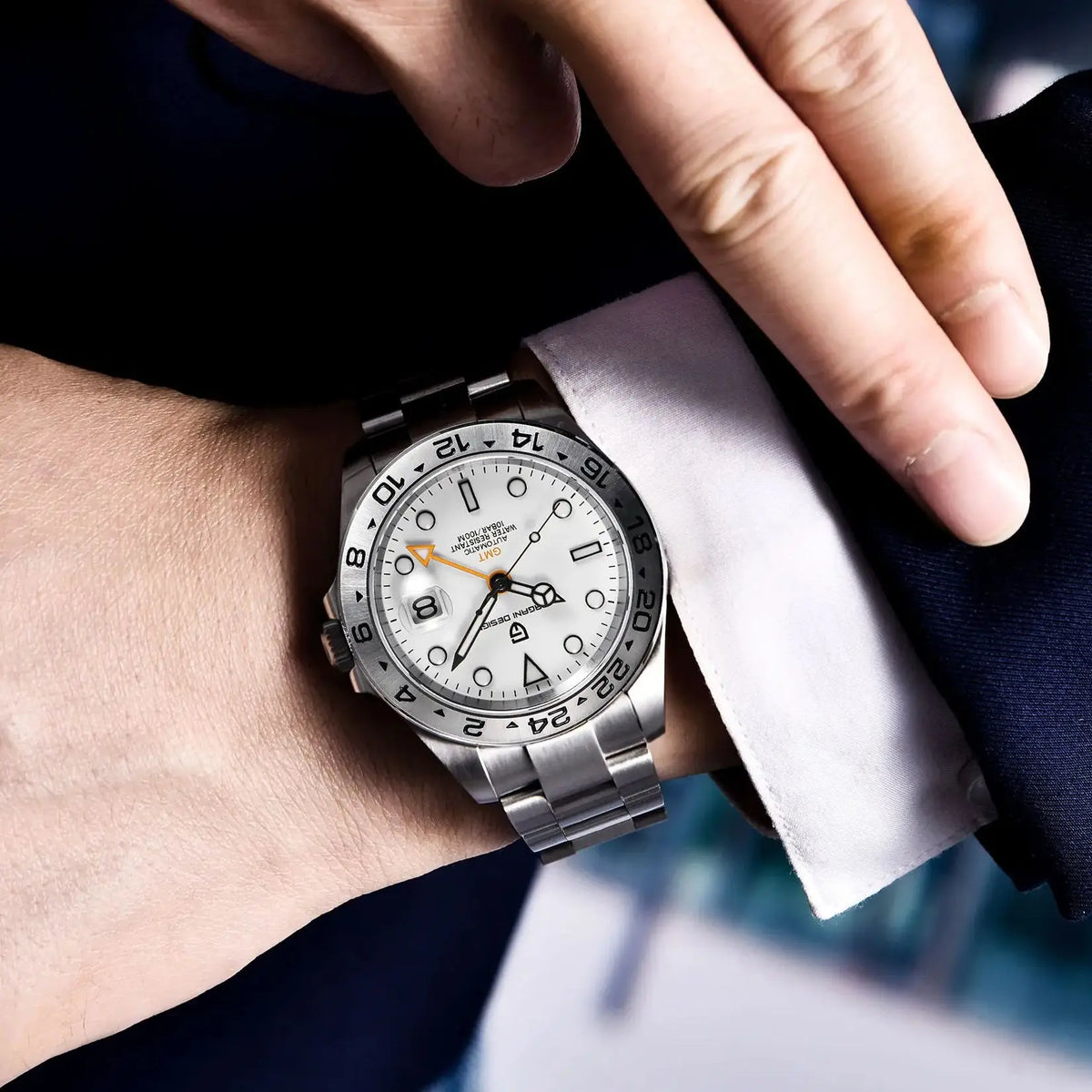 PAGANI DESIGN 2026 New Automatic Machinery Men's Watch GMT DG5833 Stainless Steel sapphire crystal 10Bar Waterproof reloj hombre
