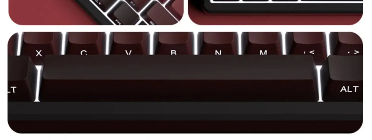 OEM PBT Side Engraved Keycaps for Mechanical Keyboard, 136-Key Red & Black Gradient Keycaps for MX Switch 60/64/84/98/108 Gaming Mechanical Keyboard