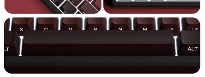 OEM PBT Side Engraved Keycaps for Mechanical Keyboard, 136-Key Red & Black Gradient Keycaps for MX Switch 60/64/84/98/108 Gaming Mechanical Keyboard