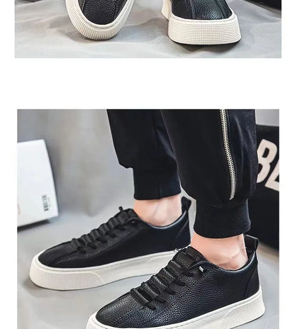 Men Sneakers Casual Shoes Men Flats Zapatillas Hombre Lightweight PU Leather Breathable Shoe Mens White Sports Tenis Shoes