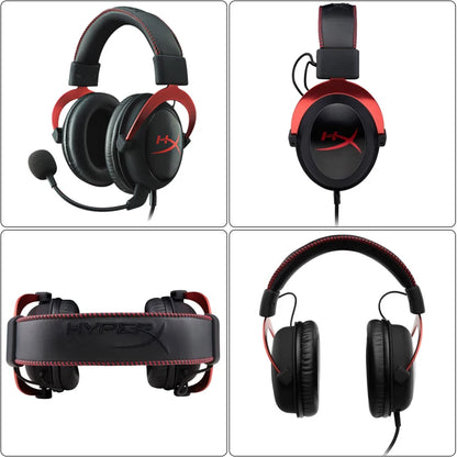 HyperX Cloud II Wired Gaming Headset with 7.1 Surround Sound, Hi-Fi Gaming Headphones, Detachable Noise-Cancelling Microphone, USB Sound Card for PC, PS4 & Xbox