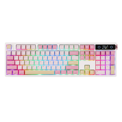EPOMAKER TH108 PRO 100% Full-Sized Hot-Swap Wired/BT/2.4Ghz Wireless Mechanical Keyboard with Screen & Knob 10000mAh Battery