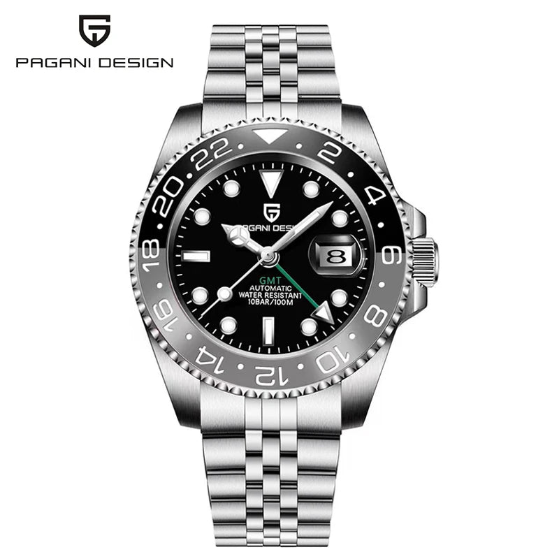 PAGANI DESIGN V3 PD-1662 GMT Watches Men's Luxury Sapphire Automatic Mechanical Watch 40MM Stainless Steel 100M Waterproof Watch