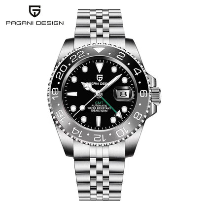 PAGANI DESIGN V3 PD-1662 GMT Watches Men's Luxury Sapphire Automatic Mechanical Watch 40MM Stainless Steel 100M Waterproof Watch