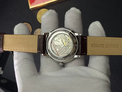 Espelho redondo estilo cocktail retro, mecânico, manual, estilo Bauhaus, elegante e bonito, caixa ultrafina, lâmina em forma de espada