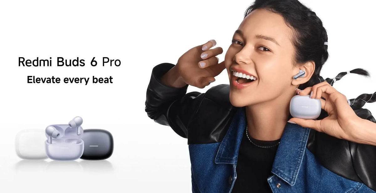 Xiaomi Redmi Buds 6 Pro Wireless Bluetooth Earphones – Hi-Res LDAC, 55dB Active Noise Cancelling ANC Earbuds with Microphone