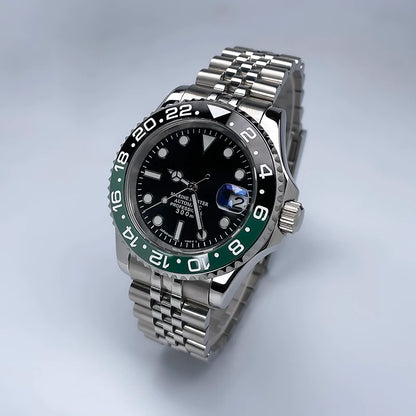 YM Style 40mm Men’s Automatic Watch Sapphire Crystal, Luminous Dial & Rotating Bezel with Jubilee Bracelet