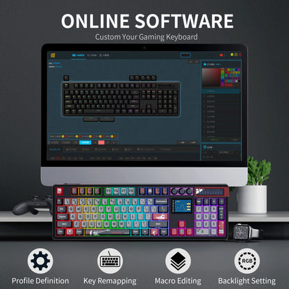 Teclado mecánico inalámbrico SKYLOONG GK104 Pro 100% personalizado, teclado con interruptores intercambiables en caliente de bajo ruido para PC gamer y accesorios de oficina