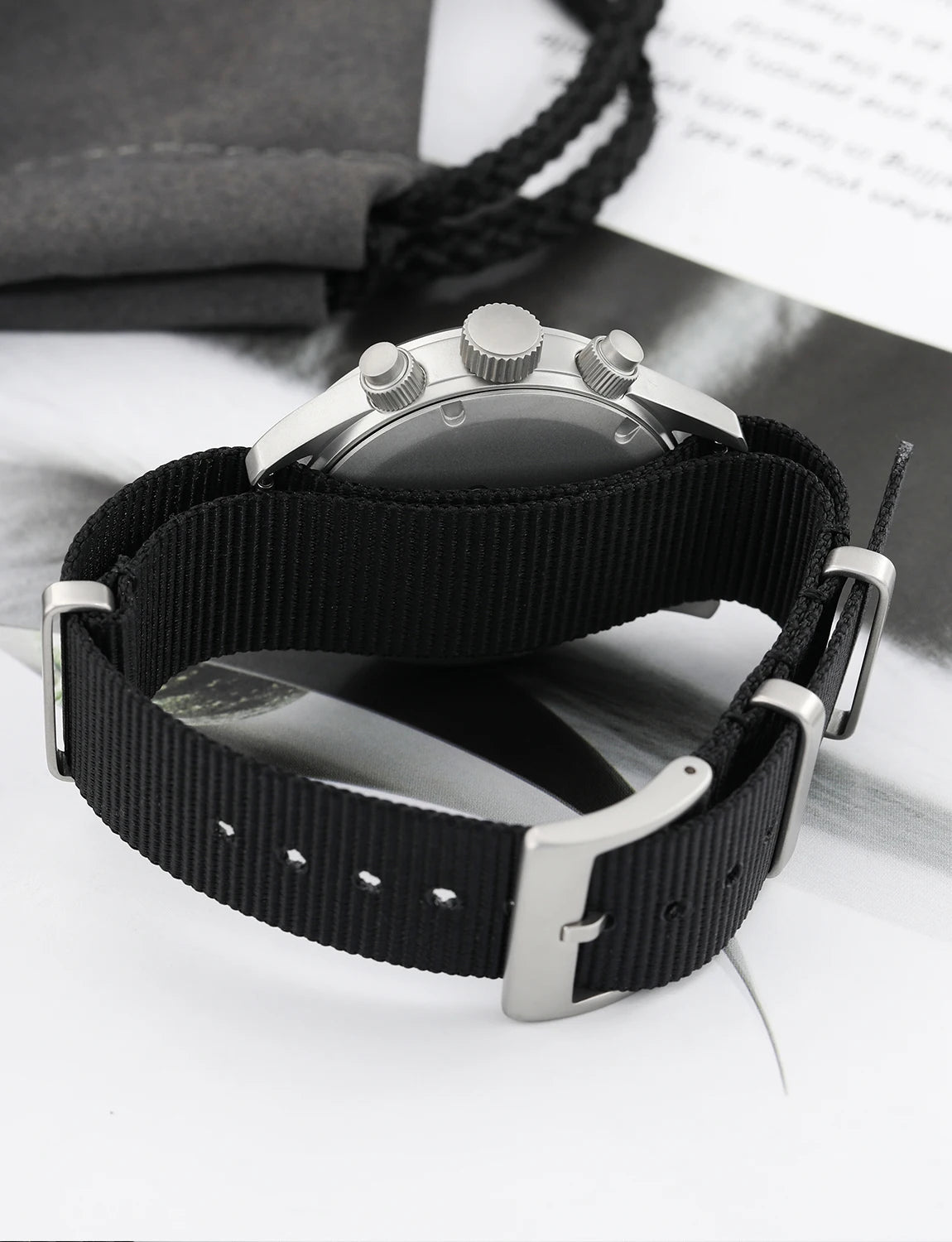 Militado ML1868 Watch - VK61 Quartz Movement 100m Waterproof Watches Men Stainless Steel Chronograph Sapphire Crystal Wristwatch