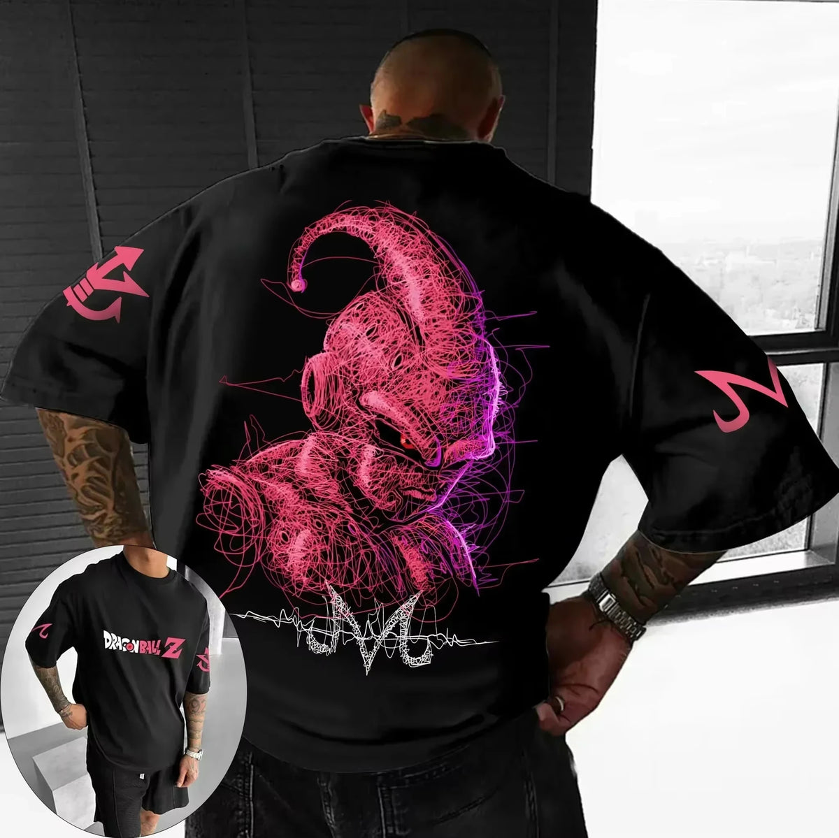Summer 2026 Dragon Ball oversized T-shirt with power cord, Little Goku, artistic print, neutral casual Y2K