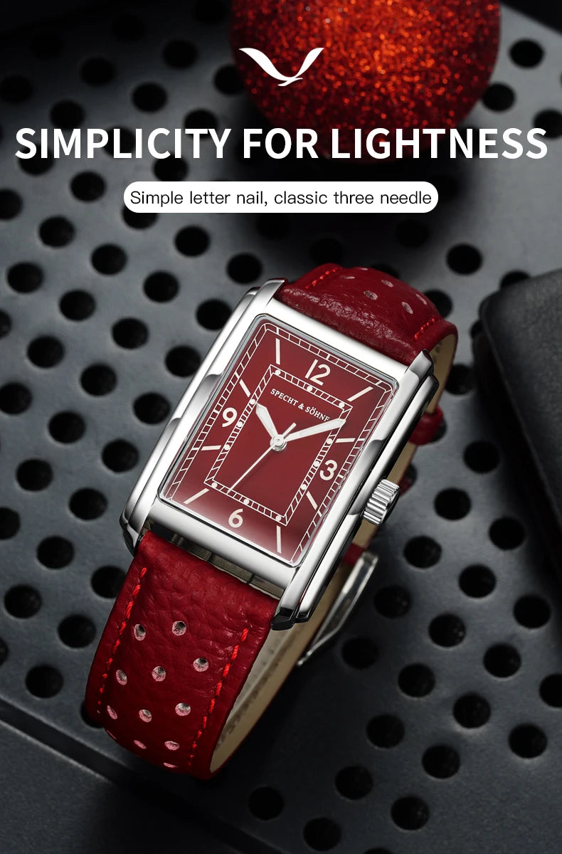 2025 New High Quaity 27MM Specht & Söhne Square Men's Watch Sweep VH31 Movt Steel Reloj Hombre Sapphire Crystal Waterproof
