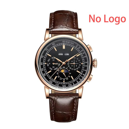 CORGEUT Automatic Mechanical Luxury Watches For Man Business Multification Date Day Month Year 316L Mechanical Men's Watches