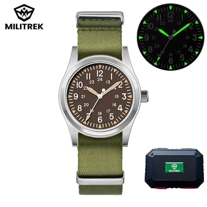 MILITREK 2026 New Military Retro Men'S VH31 Quartz Watch 37mm Sapphire Stainlesssteel 100m Waterproof C3 Luminous Reloj Hombre