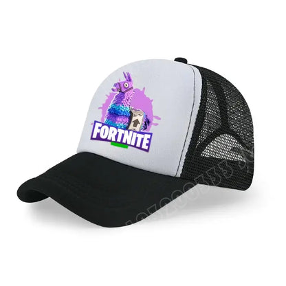 Boné de Basebol Fortnite com Estampa Cartoon do Jogo para Crianças, Boné de Verão em Malha Respirável, Boné Ajustável com Pala, Presente de Aniversário para Crianças