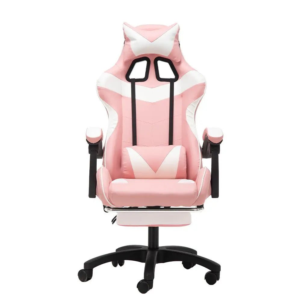 Ergonomic Gaming Chair with Lumbar Support, PU Leather Office Chair, Adjustable Height Computer Chair with Headrest, 360° Swivel