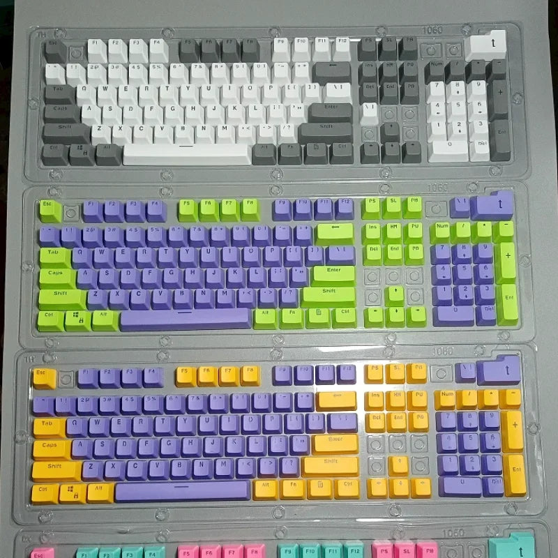 Good Pbt Oem Keycaps 61/87/104keys Custom RGB Player Backlit Double Shot Keycaps Gaming Accessories Ergonomic Teclado Pink/Black