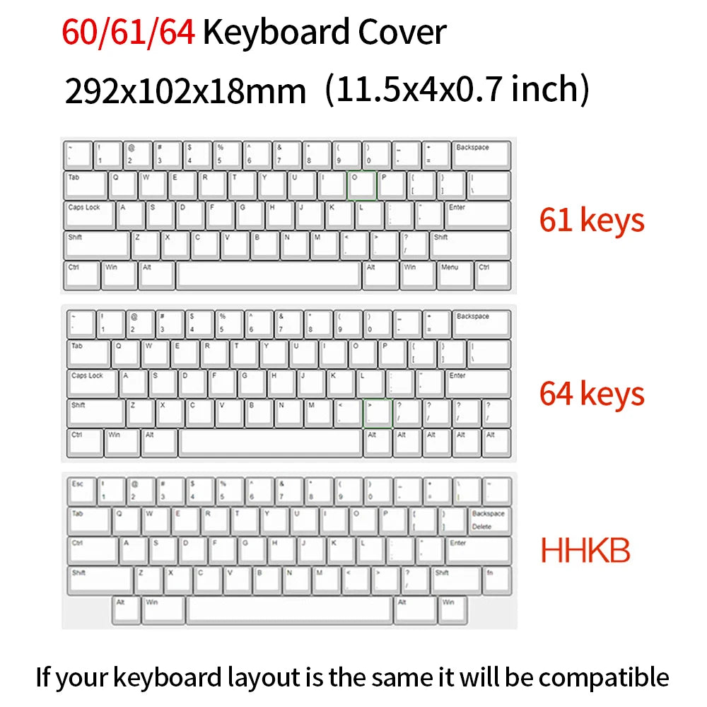 Acrylic Keyboard Clear Protector Case for Mechanical Keyboard, Transparent Keyboard Dust Cover for 60/61/64/96/98/104/108 Key Keyboards & Mouse